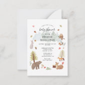 Woodland Baby Shower Forest Animes Mitteilungskarte (Vorderseite)
