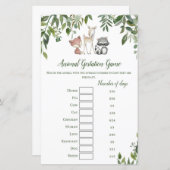 Woodland Baby Shower Game - Animal Gestation Game (Vorne/Hinten)