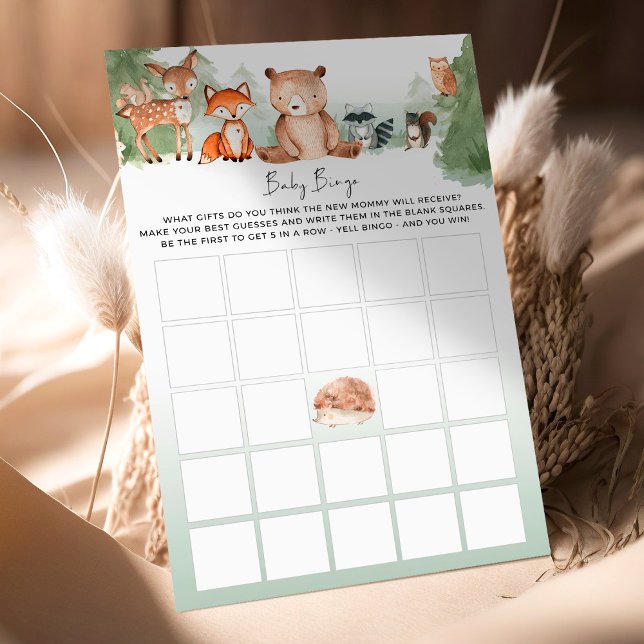 Woodland Baby Shower Game BINGO! (Von Creator hochgeladen)