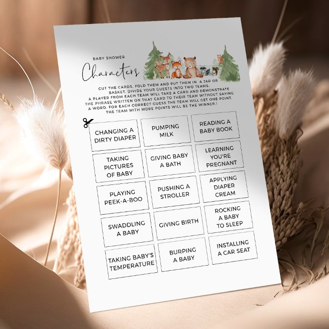 Woodland Baby Shower Game CHARACTERS (Von Creator hochgeladen)
