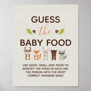Woodland Baby Shower Game - raten Sie dem Baby Foo Poster