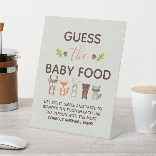 Woodland Baby Shower Game - raten Sie dem Baby Foo Sockelschild (In SItu)