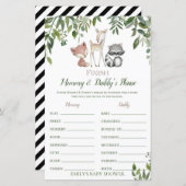 Woodland Baby Shower Game - Schluss mit der Phrase (Vorne/Hinten)