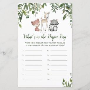 Woodland Baby Shower Game - Was gibt es in der Win