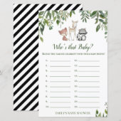 Woodland Baby Shower Game - Wer ist das Baby? (Vorne/Hinten)