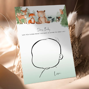 Woodland Baby Shower Game Zeichn Baby!