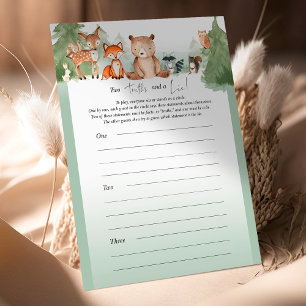 Woodland Baby Shower Game Zwei Wahrheiten und eine