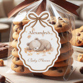 Woodland Baby Shower Gingham Neutral Aufkleber