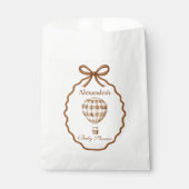 Woodland Baby Shower Gingham Neutral Geschenktütchen (Vorderseite)