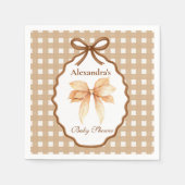 Woodland Baby Shower Gingham Serviette (Vorderseite)