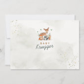 Woodland Baby Shower Grüne Einladung (Rückseite)