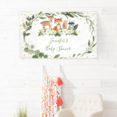 Woodland Baby Shower Grünwald Tier Banner (Insitu)