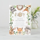 Woodland Baby Shower Invitation Einladung (Stehend Vorderseite)