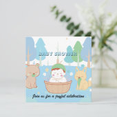 Woodland Baby Shower Invitation Einladung (Stehend Vorderseite)