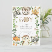 Woodland Baby Shower Invitation Einladung (Stehend Vorderseite)