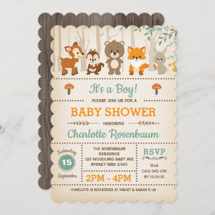 Woodland Baby Shower Invitation Forest Animations Einladung