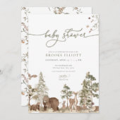 Woodland Baby Shower Invitation Woodland Animals Einladung (Vorne/Hinten)