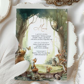 Woodland Baby Shower Menü Karte Waldtiere