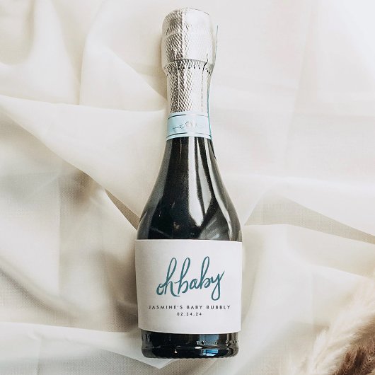 Woodland Baby Shower Mini Sparkling Weinetikett Schaumweinetikett