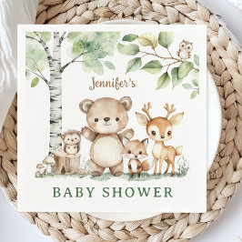 Woodland Baby Shower Niedlich Forest Animes Paper Serviette