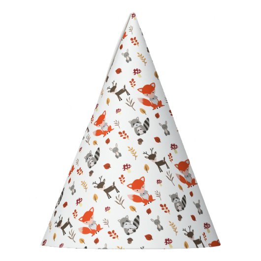 Woodland Baby Shower Niedlich Kawaii Fall Tiere Partyhütchen (Links)