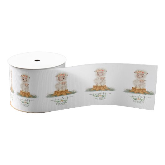 Woodland baby shower packages Sheep Ripsband (Spule)