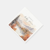 Woodland Baby Shower Paper Napkins Fall Mountains Serviette (Ecke)