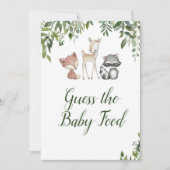 Woodland Baby Shower - Raten Sie mal das Baby Food Einladung (Vorderseite)