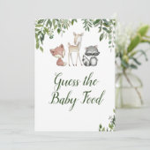 Woodland Baby Shower - Raten Sie mal das Baby Food Einladung (Stehend Vorderseite)