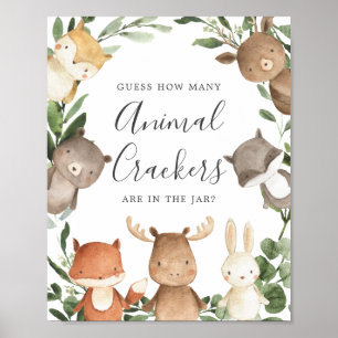 Woodland Baby Shower schätzt, wie viele Cracker Poster