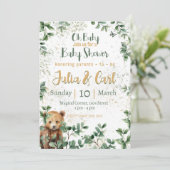 Woodland Baby Shower serries 02 Einladung (Stehend Vorderseite)