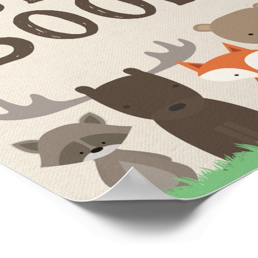 Woodland Baby Shower Unterschreiben des Gästebuchs Poster (Ecke)