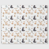 Woodland Baby Shower White Giftwrapping Paper Geschenkpapier (Flach)