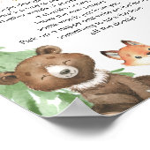 Woodland Baby Shower Wild Late Night Napps Poster (Ecke)