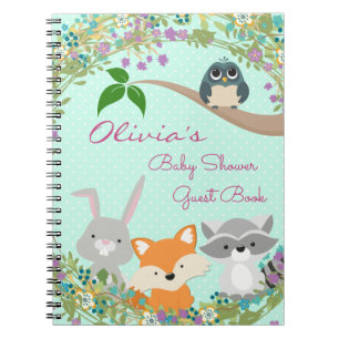 Woodland Baby Showgast und Geschenkbuch Notizblock