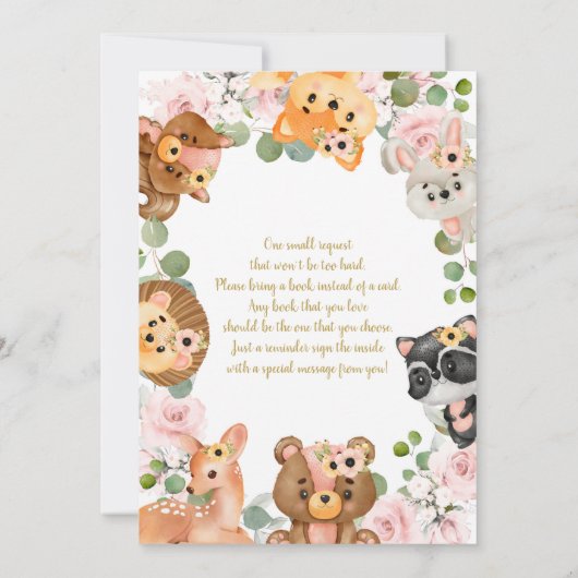 Woodland Baby Showgirl Einladung (Rückseite)