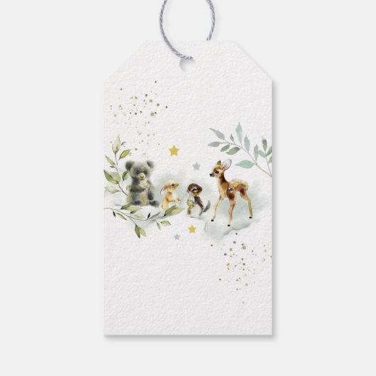 Woodland Baby Showmarke Geschenkanhänger (Rückseite)