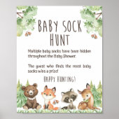 Woodland Baby Sock Hunt Duschgel Spielzeichen Poster (Vorne)