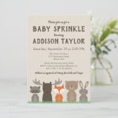Woodland Baby Sprinkle Einladungen (Stehend Vorderseite)