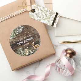 Woodland Babyaufkleber Runder Aufkleber