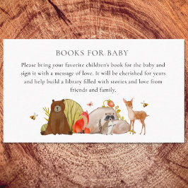 Woodland Babydusche Aquarellbuch für Baby Begleitkarte