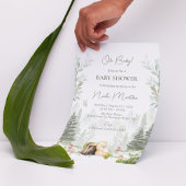 Woodland Babydusche Aufarbeitbare Einladung