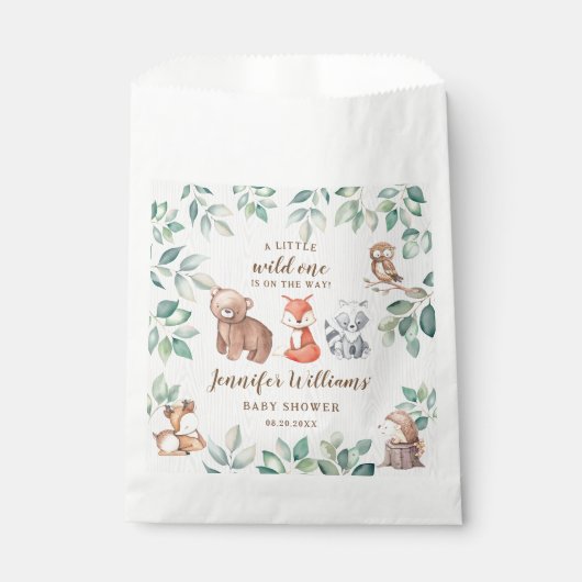 Woodland Babydusche Dank Bonbons Gefallen Tasche Geschenktütchen (Vorderseite)
