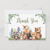 Woodland Babydusche | Dankeschön Karte (Vorderseite)