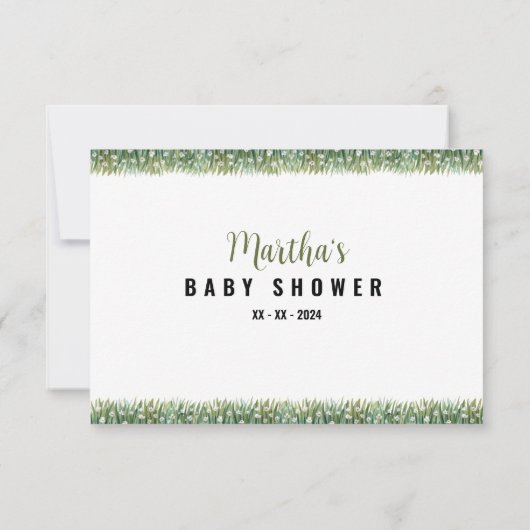 Woodland Babydusche | Dankeschön Karte (Rückseite)