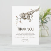 Woodland Babydusche Dankeskarte (Stehend Vorderseite)