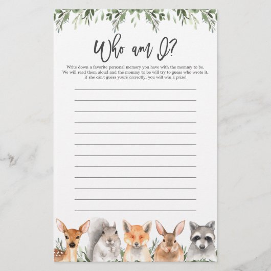 Woodland Babydusche, die ich spiele (Vorderseite)