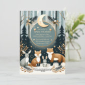 Woodland Babydusche Einladung (Stehend Vorderseite)