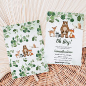 Woodland Babydusche Einladung