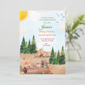 Woodland Babydusche Einladung (Stehend Vorderseite)